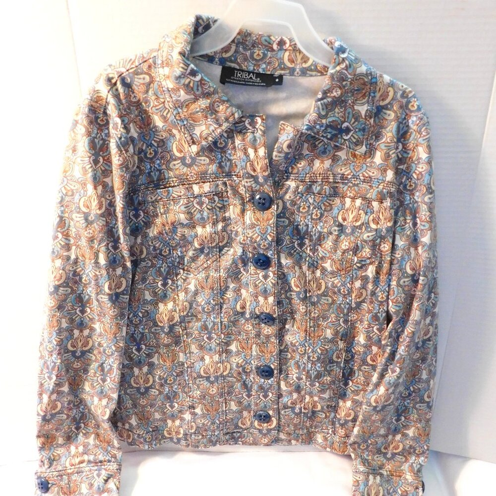 Vintage Tribal Paisley Stretch Jacket Size 8